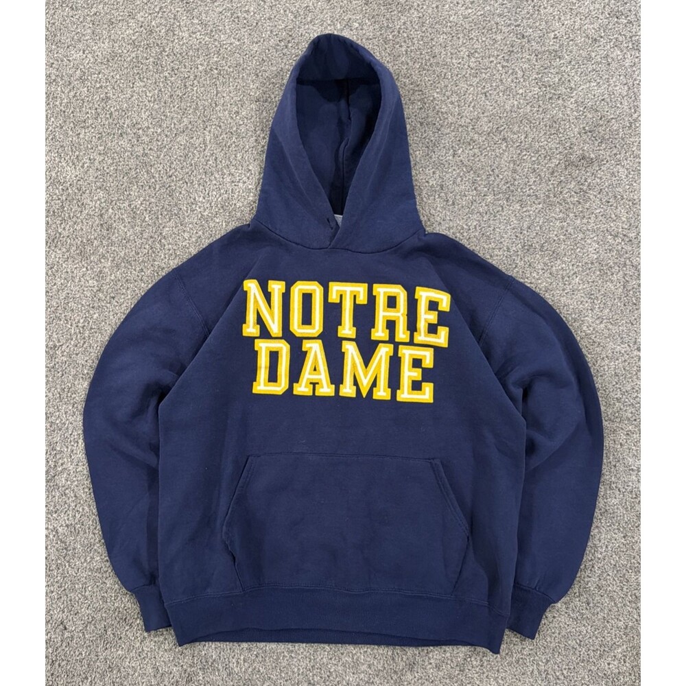 Vintage 90s Notre Dame Fighting Irish Hoodie Mens L Russell Athletic USA